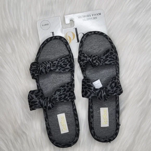 Kooba Leopard Open Toe Scuff Memory Foam Slippers Womens XL (9.5-10.5) NEW - Picture 3 of 8